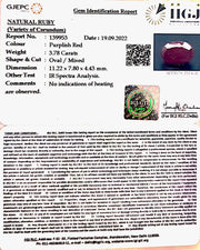 3.78/CT Natural Neo Burma Ruby with Govt. Lab Certificate-2331